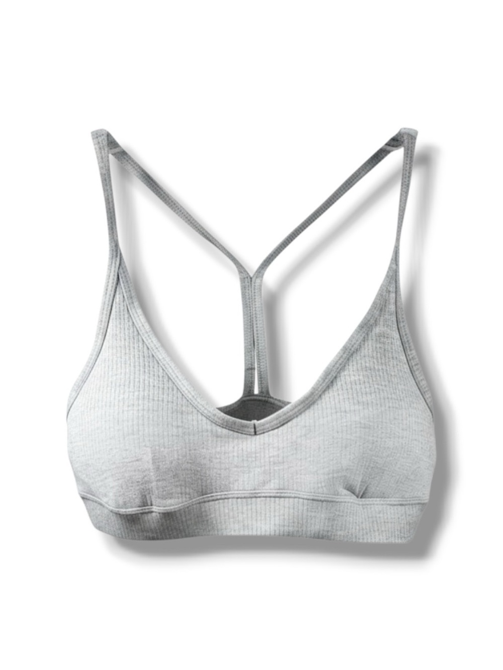 ALO Yoga NWT Ribbed Blissful Bra in Dove Grey Heather Size XS